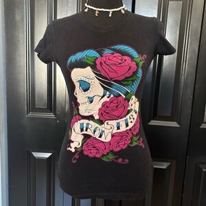 Iron Fist Black Tee with Vibrant Graphic